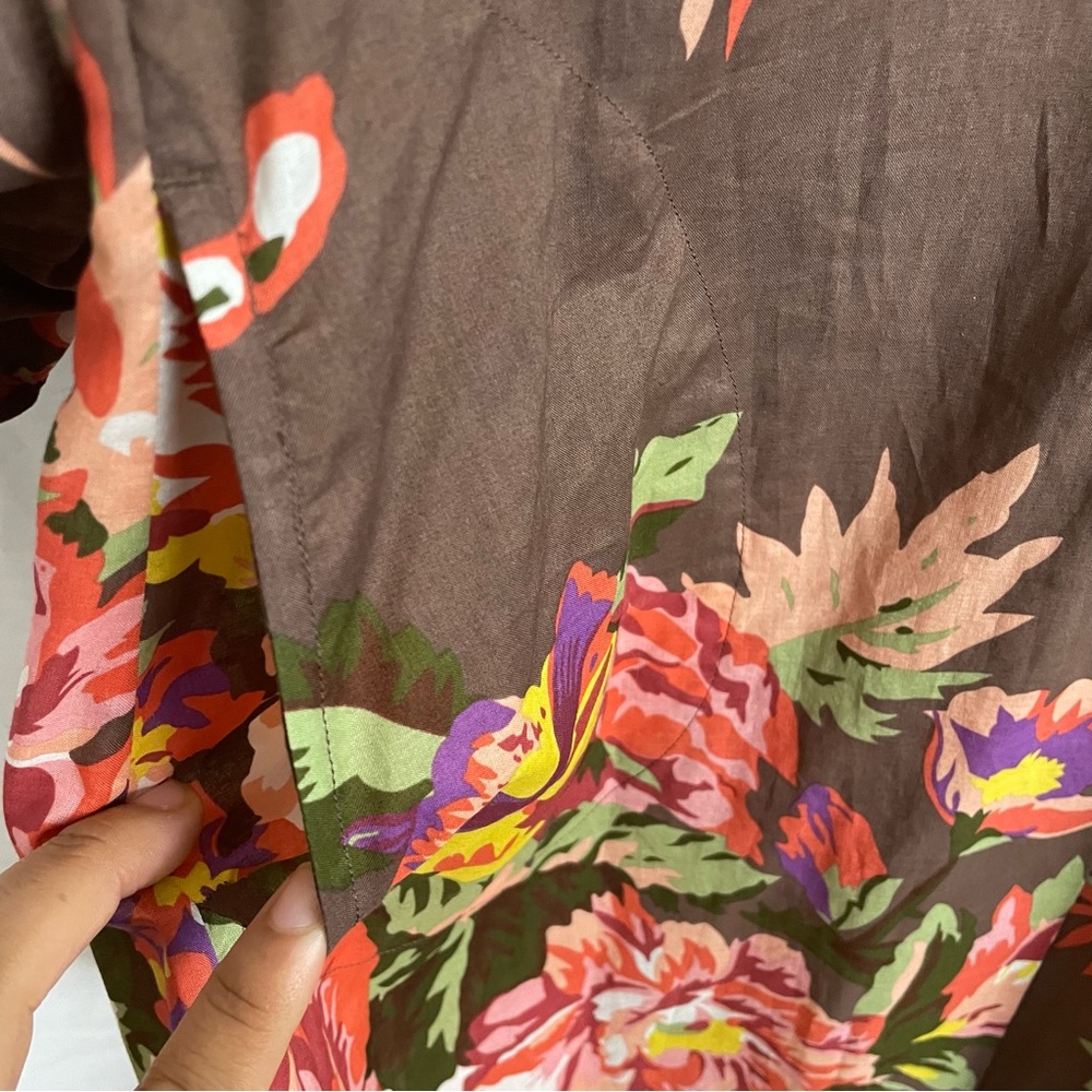 Soft Surroundings tunic floral rolled sleeves side pockets women’s Size XSmall - Picture 14 of 14